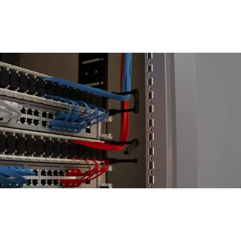 Πάνελ διαχείρισης καλωδίων PATCHBOX Patchcatch Solo συσκευασία 24 τεμ. μαύρο κόκκινο