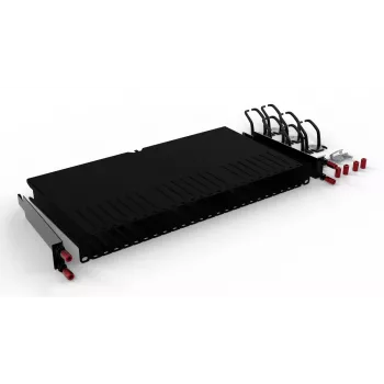 PATCHBOX .one PONEFRAME πλαίσιο patch panel για έως 24 κασέτες, με ράγες στερέωσης, ατσάλι, μαύρο RAL 9005