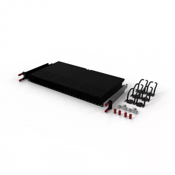 PATCHBOX .one PONEFRAME πλαίσιο patch panel για έως 24 κασέτες, με ράγες στερέωσης, ατσάλι, μαύρο RAL 9005