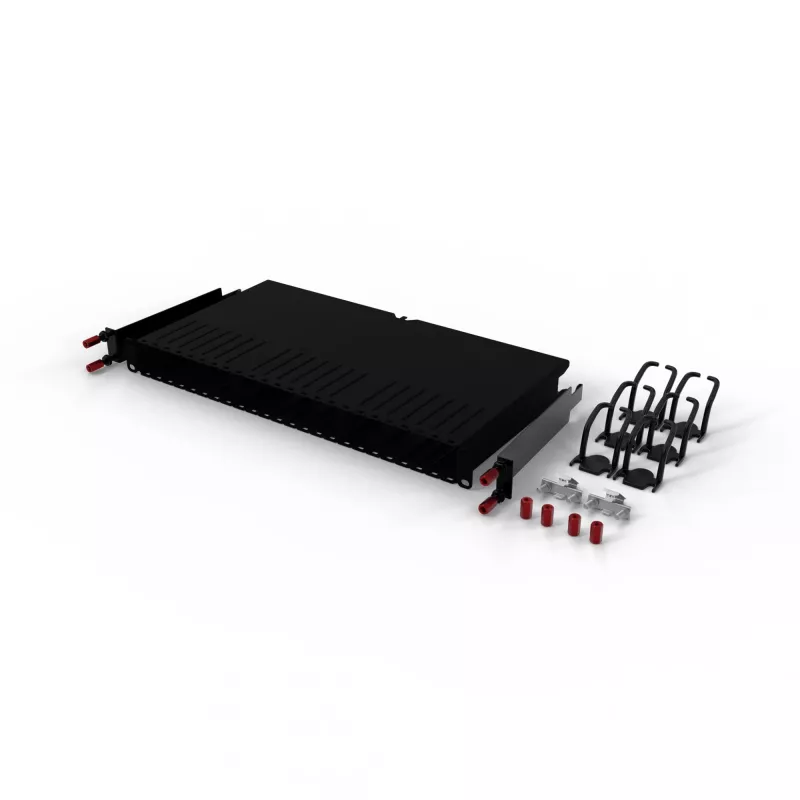 PATCHBOX .one PONEFRAME πλαίσιο patch panel για έως 24 κασέτες, με ράγες στερέωσης, ατσάλι, μαύρο RAL 9005