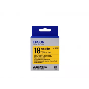 Epson Label Cartridge Strong Adhesive LK-5YBW Μαύρο/Κίτρινο 18mm (9m)