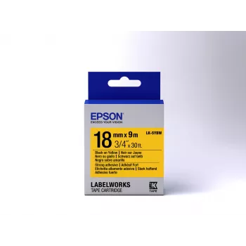 Epson Label Cartridge Strong Adhesive LK-5YBW Μαύρο/Κίτρινο 18mm (9m)