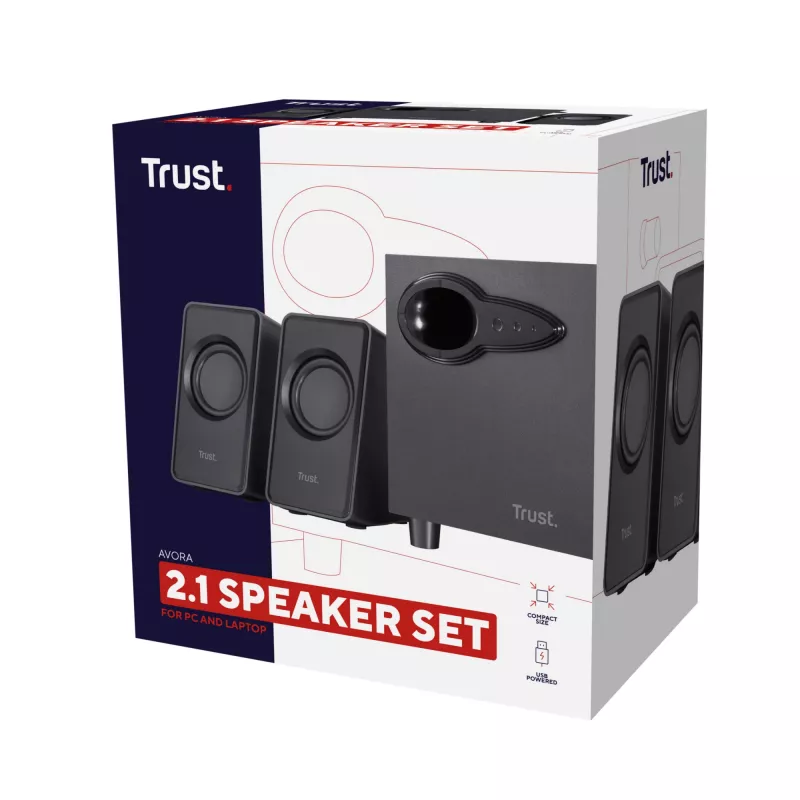 Trust Avora Σετ ηχείων 2.1 9 W PC Μαύρο 2.1 κανάλια 2 δρόμων