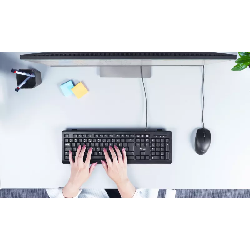 Trust TK-150 Πληκτρολόγιο Γραφείου USB QWERTZ Γερμανικό Μαύρο