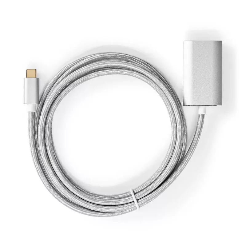 Nedis CCTB64680AL20 Αντάπτορας καλωδίου βίντεο 2 m HDMI Type A USB Type-C ασημί