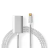 Nedis CCTB64680AL20 Αντάπτορας καλωδίου βίντεο 2 m HDMI Type A USB Type-C ασημί