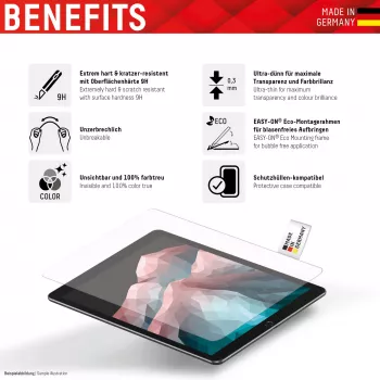 Γυαλί tablet Displex (9H) για Apple iPad Pro 12,9'' (3./4./5./6. Gen.), Eco-Montagerahmen, άθραυστο, εξαιρετικά λεπτό, αόρατο