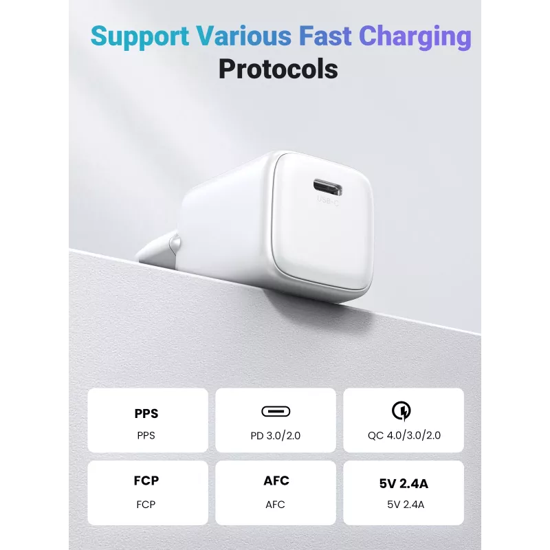 Φορτιστής εσωτερικού χώρου Ugreen 15324 Universal λευκό AC 1 θύρα USB Type-C