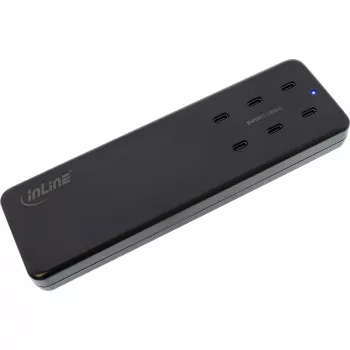 Τροφοδοτικό πολλαπλών θυρών InLine, φορτιστής, 6x USB-C, PD 3.0, GaN, μαύρο