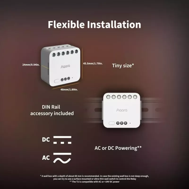 Smart Home μονάδα διπλού ρελέ, Aqara DCM-K01, έλεγχος 2 καναλιών