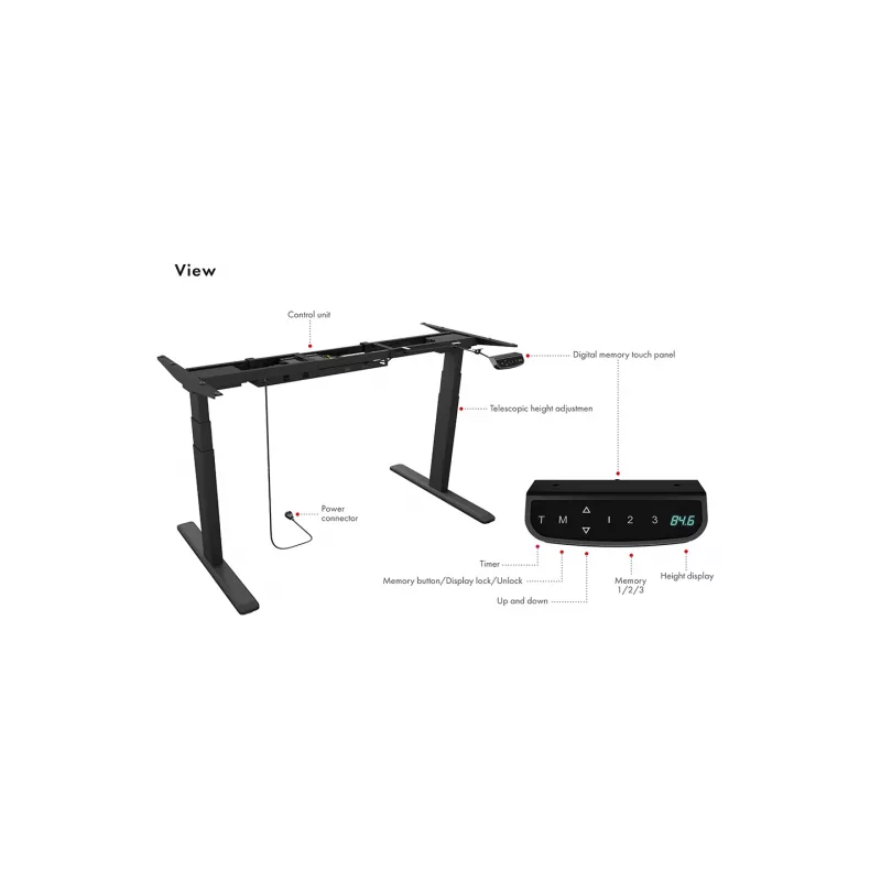 Ηλεκτρικά ρυθμιζόμενο σε ύψος γραφείο ICY BOX IB-EW205B-T