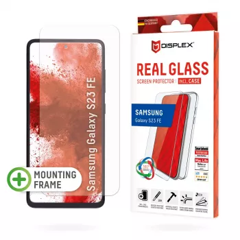 Displex μεμβράνη προστασίας οθόνης + θήκη για Samsung Galaxy S23 FE, οικολογικό πλαίσιο τοποθέτησης, ανθεκτική στις γρατσουνιές
