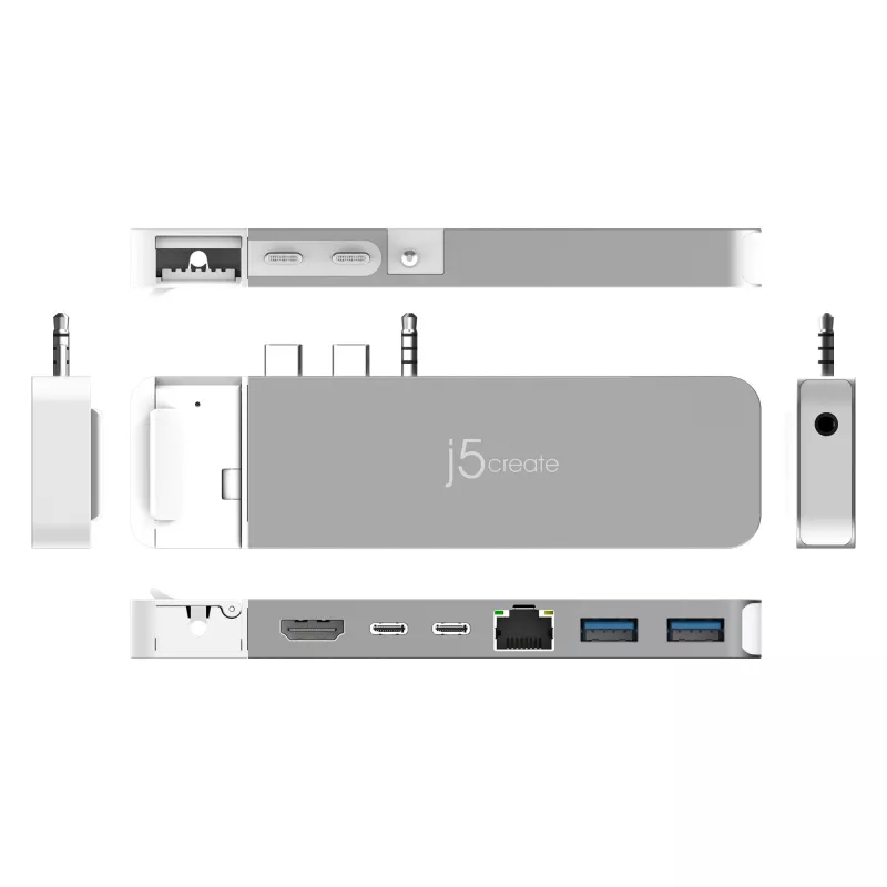 USB Hub j5create JCD395 4K60 Elite Pro ενσύρματο USB4 με κιτ MagSafe