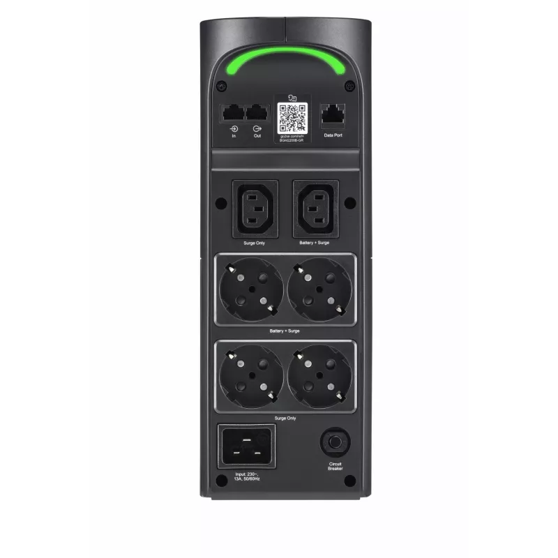 APC Back-UPS Pro BGM2200B-GR - 2200VA/1320W, 4x Schuko & 2x C13 πρίζες, 3x φορτιστής USB, θύρα δεδομένων USB