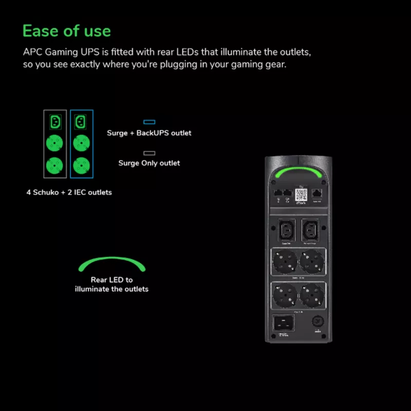 APC Back-UPS Pro BGM2200B-GR - 2200VA/1320W, 4x Schuko & 2x C13 πρίζες, 3x φορτιστής USB, θύρα δεδομένων USB
