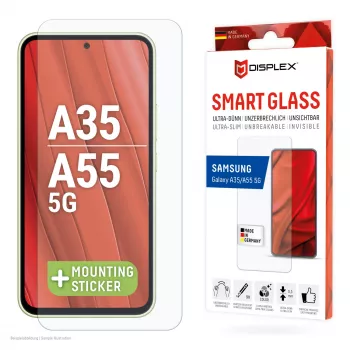 Displex Smart Glass (9H) για Samsung Galaxy A35/A55 5G, αυτοκόλλητο τοποθέτησης, άθραυστο