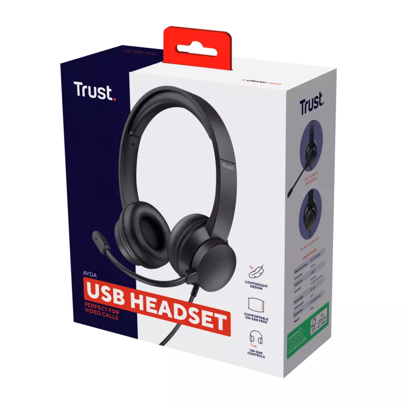 Trust Ayda headset ενσύρματο headset head-band κλήσεις/μουσική μαύρο