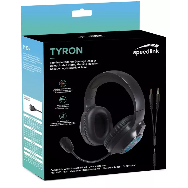 Headset SPEEDLINK TYRON Ενσύρματο Gaming Μαύρο