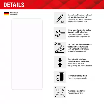 Μεμβράνη προστασίας οθόνης Displex (10H) για Google Pixel 8a, Eco πλαίσιο τοποθέτησης, ανθεκτική στις γρατσουνιές