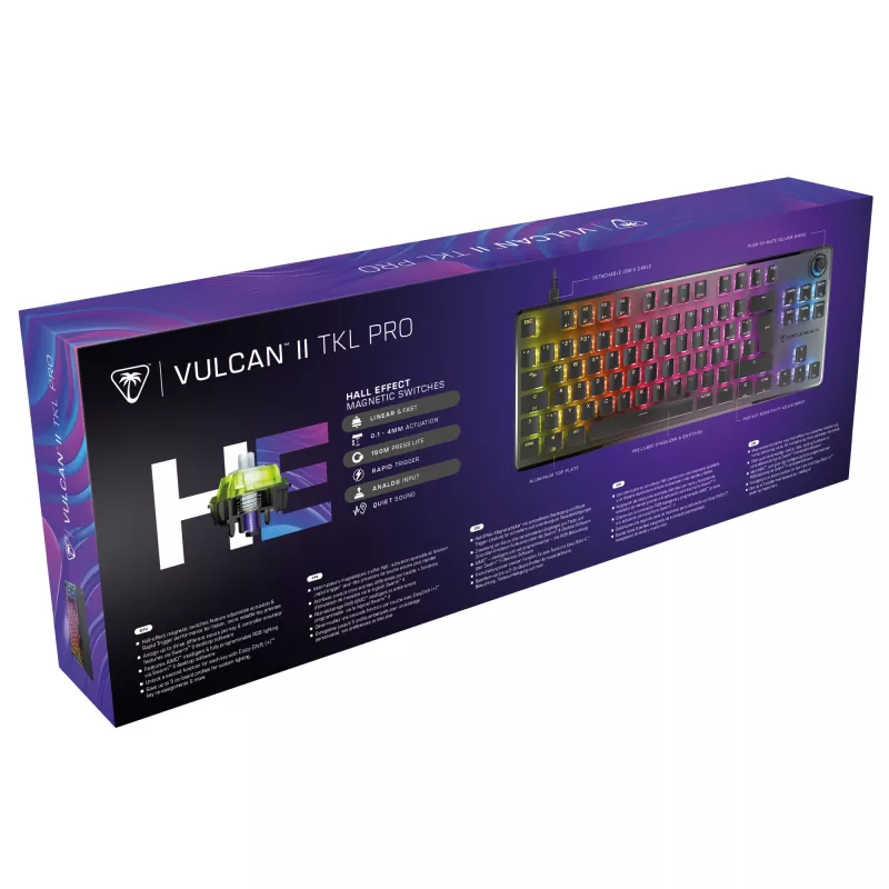 Turtle Beach Vulcan II TKL Pro Πληκτρολόγιο Gaming USB AZERTY Γερμανικό Μαύρο