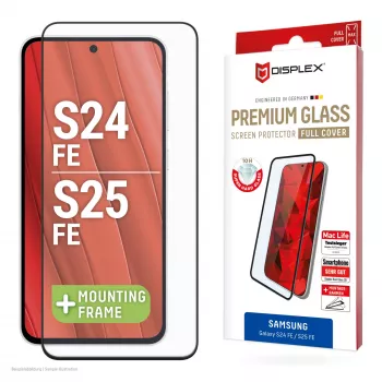 Displex Premium Displayschutzfolie (Full Cover, 10H) για Samsung Galaxy S25 FE/S24 FE, Eco Montagerahmen, Full Cover