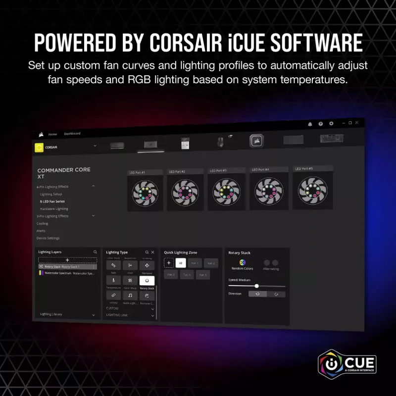 Ρυθμιστής στροφών ανεμιστήρα Corsair iCUE Commander Core XT