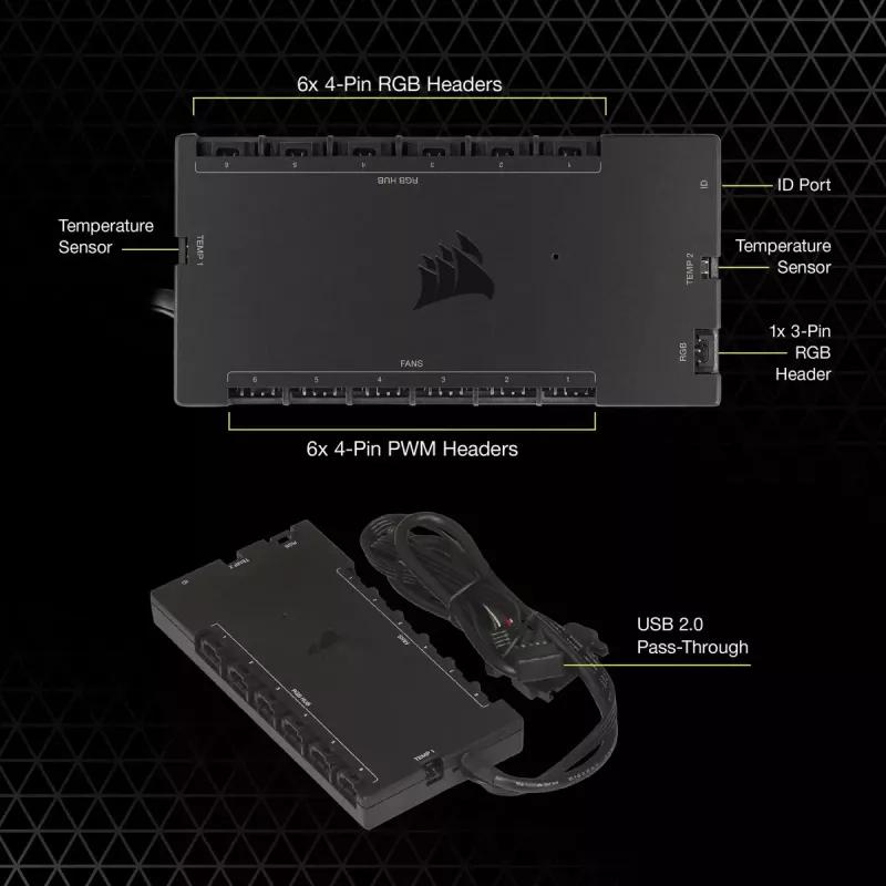 Ρυθμιστής στροφών ανεμιστήρα Corsair iCUE Commander Core XT