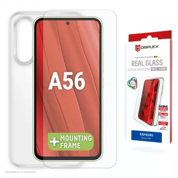 Displex Μεμβράνη προστασίας οθόνης + θήκη για Samsung Galaxy A56, Eco πλαίσιο τοποθέτησης, ανθεκτική στις γρατσουνιές