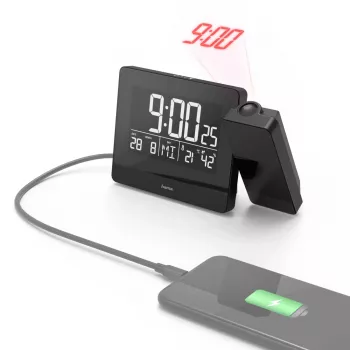 Hama Plus Charge Ψηφιακό ξυπνητήρι μαύρο