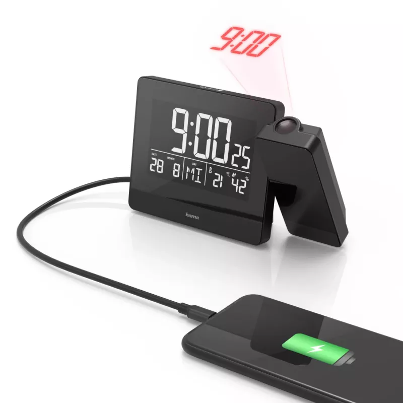 Hama Plus Charge Ψηφιακό ξυπνητήρι μαύρο