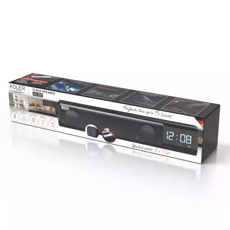 Φορητό ηχείο Bluetooth Adler AD 1191 5W, ασύρματο, συμπαγές, μαύρο
