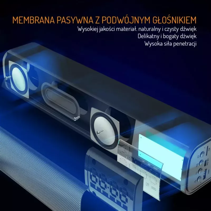 Φορητό ηχείο Bluetooth Adler AD 1191 5W, ασύρματο, συμπαγές, μαύρο