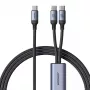 Καλώδιο USB-C σε 2× USB-C Joyroom SA21-1T2 100W 1,5m (μαύρο)