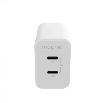 Αξεσουάρ mophie, τροφοδοτικό – USB-C-PD-DUAL-45W-GAN – Λευκό – EU (2x USB-C)
