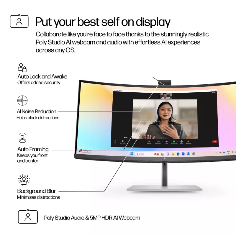 HP Series 7 Pro 34 ίντσες WQHD Οθόνη συνεδριάσεων - 734pm