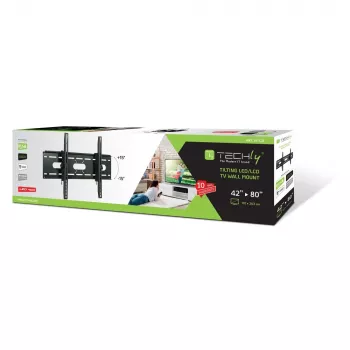 Επιτοίχια βάση με κλίση Techly για TV LED LCD 42-80 inch μαύρη