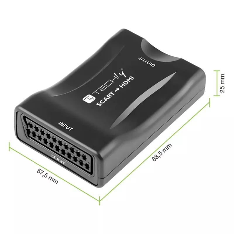 Techly IDATA SCART-HDMI3 μετατροπέας AV από Euro SCART σε HDMI, 720p/1080p