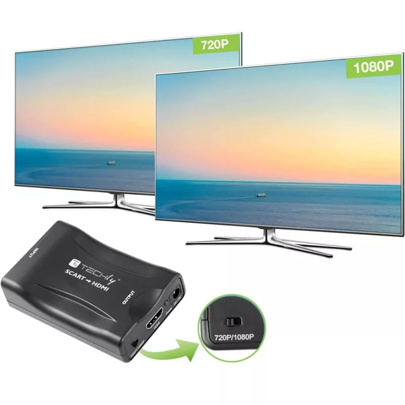 Techly IDATA SCART-HDMI3 μετατροπέας AV από Euro SCART σε HDMI, 720p/1080p