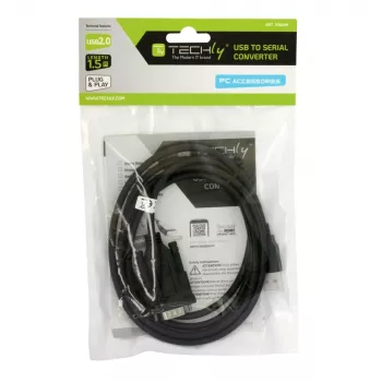 Σειριακό καλώδιο Techly IDATA-USB2-SER-1 μαύρο 1,5 m USB Type-A DB-9