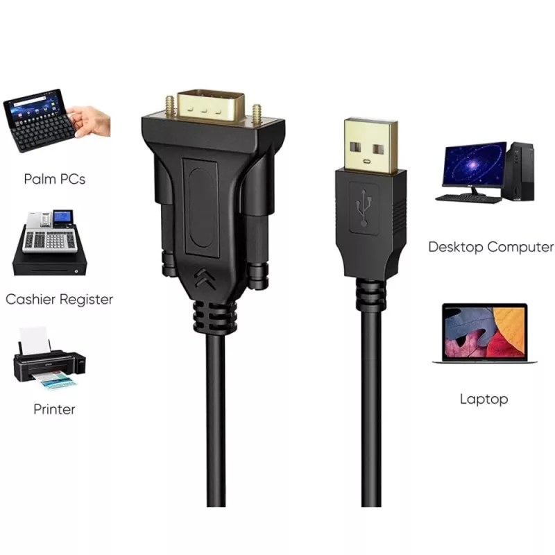 Σειριακό καλώδιο Techly IDATA-USB2-SER-1 μαύρο 1,5 m USB Type-A DB-9