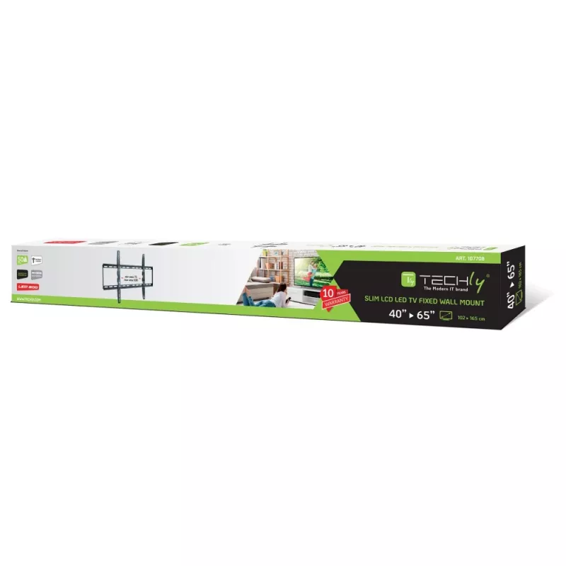 Techly ICA-PLB 162L επιτοίχια βάση τηλεόρασης, 40-65", 50 kg, λεπτή 28 mm