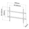 Techly ICA-PLB 162L επιτοίχια βάση τηλεόρασης, 40-65", 50 kg, λεπτή 28 mm