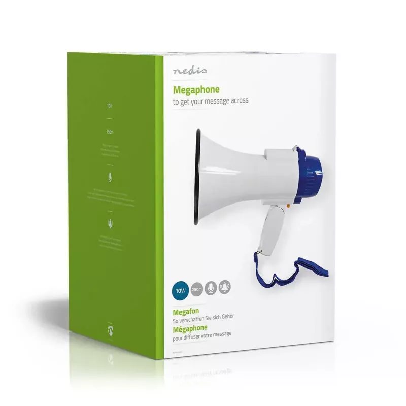 Μεγάφωνο Nedis MEPH150WT Λευκό Μπλε 15 W Εμβέλεια 150 m