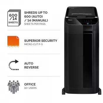 Fellowes AutoMax 600M καταστροφέας εγγράφων μικροκοπής 60 dB 23 cm μαύρο