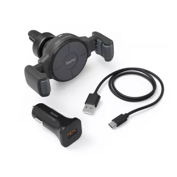 Hama FC10 Flex-Set smartphone ανθρακί αναπτήρας ασύρματη φόρτιση ταχεία φόρτιση αυτοκίνητο