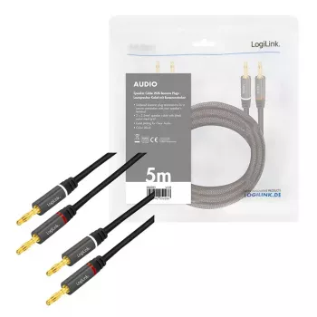 Καλώδιο ήχου LogiLink CA1211 5m 2x Banana μαύρο