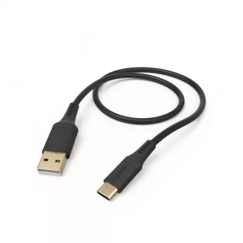 Εύκαμπτο καλώδιο USB Hama USB 2.0 1,5 m USB A USB C μαύρο
