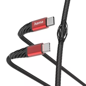 Καλώδιο USB Hama Extreme USB 2.0 1,5 m USB-C μαύρο, κόκκινο