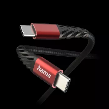 Καλώδιο USB Hama Extreme USB 2.0 1,5 m USB-C μαύρο, κόκκινο