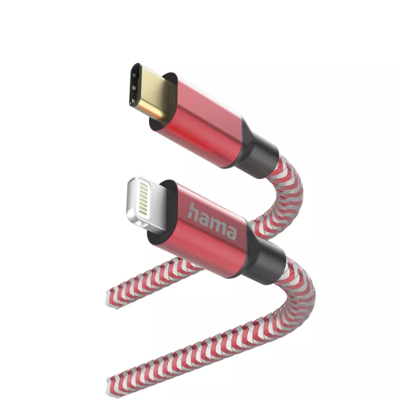 Hama Reflective καλώδιο 1,5 m κόκκινο Lightning σε USB-C 3 A